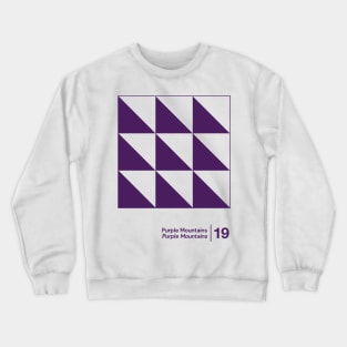 Purple Mountains / Minimal Graphic Design Tribute Crewneck Sweatshirt